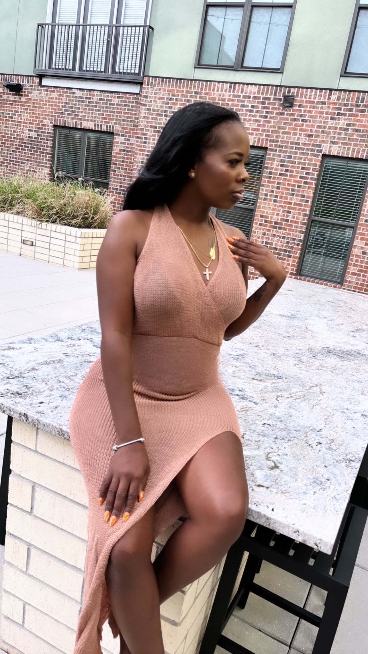 NUDE COVER UP DRESS