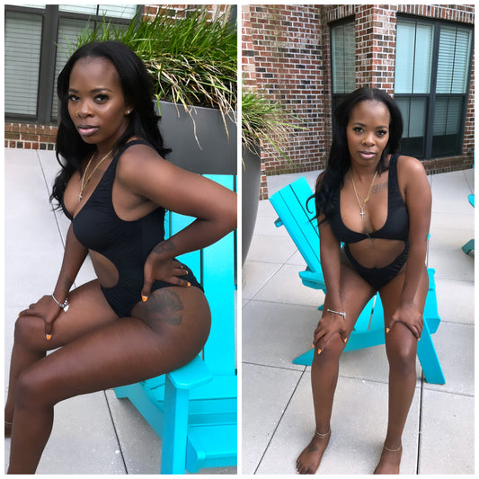 BLACK CUTOUT ONE PIECE